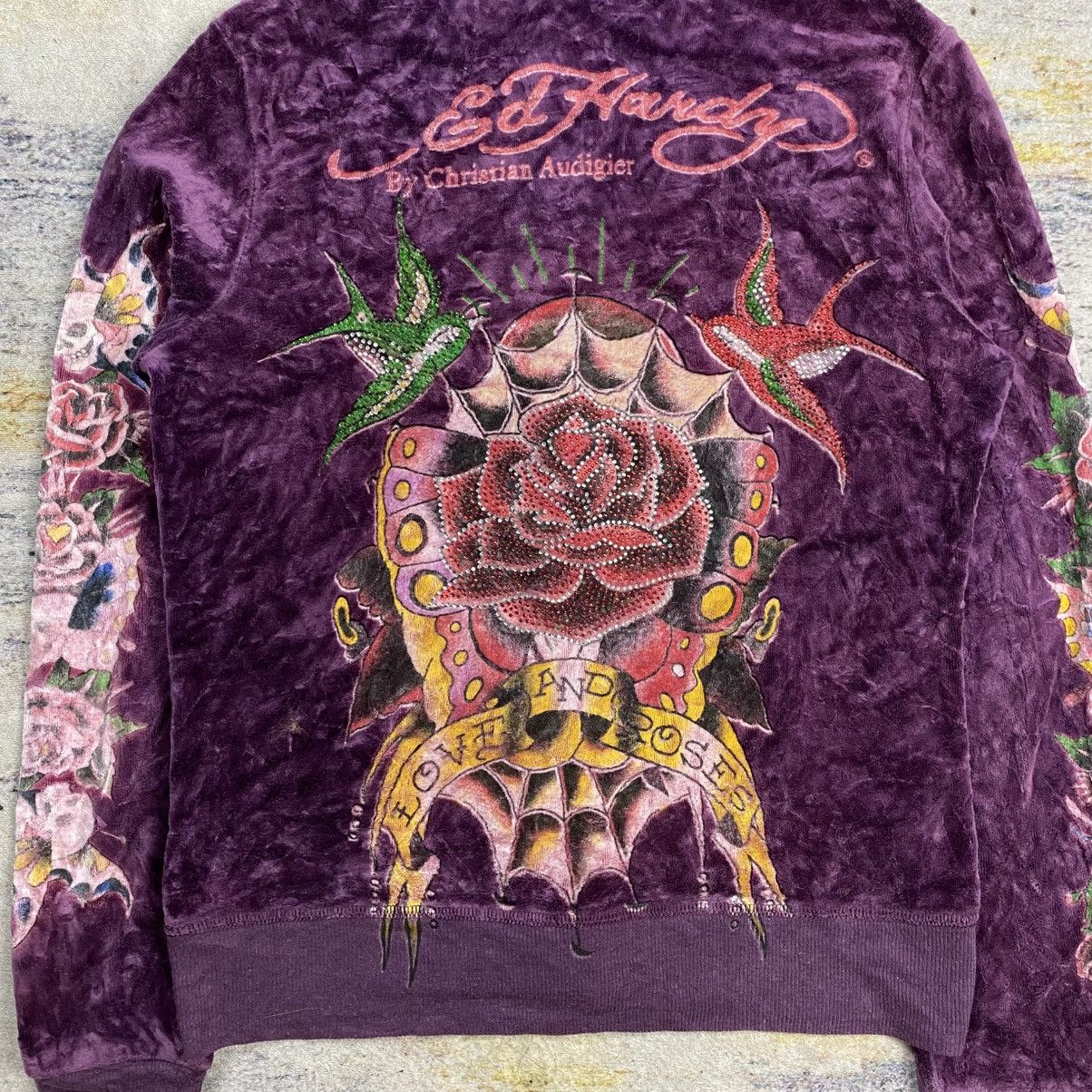 Ed Hardy Vintage y2k ed hardy velvet zip hoodie Size S / US 4 / IT 40 - 5 Thumbnail