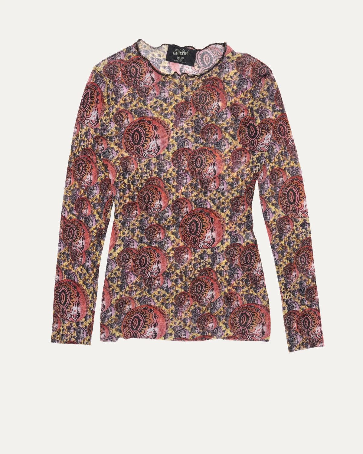 Jean Paul Gaultier JPG Kaleidoscope Print Long Sleeve Mesh Top Size S / US 4 / IT 40 - 1 Thumbnail