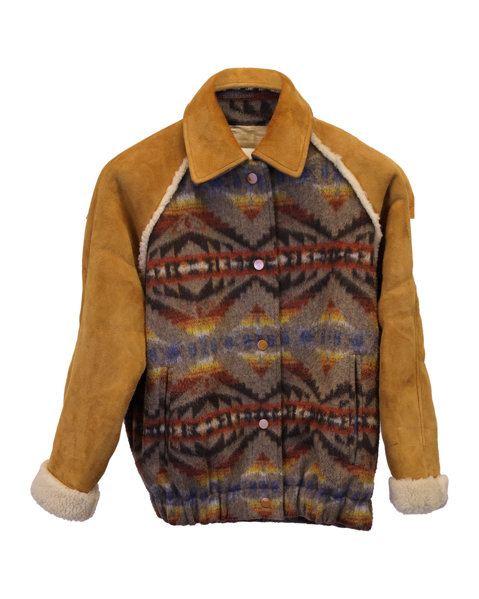 Sandro Sandro Paris Johnson Jacquard Coat in Multicolor Wool & Shee Size XS / US 0-2 / IT 36-38 - 1 Thumbnail