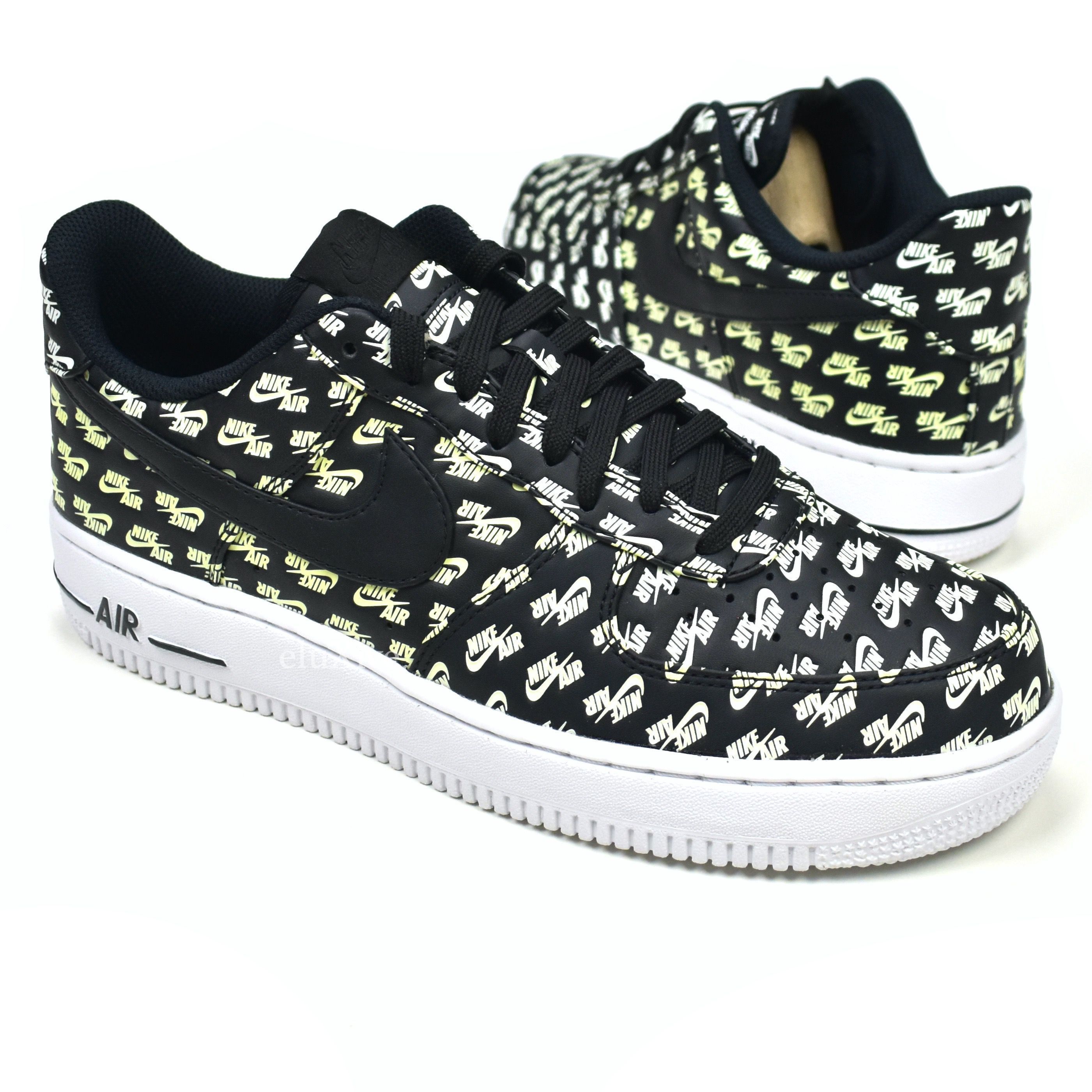 Nike Nike Air Force 1 Allover Logo Print Black DS 2017 Size US 10 / EU 43 - 1 Preview