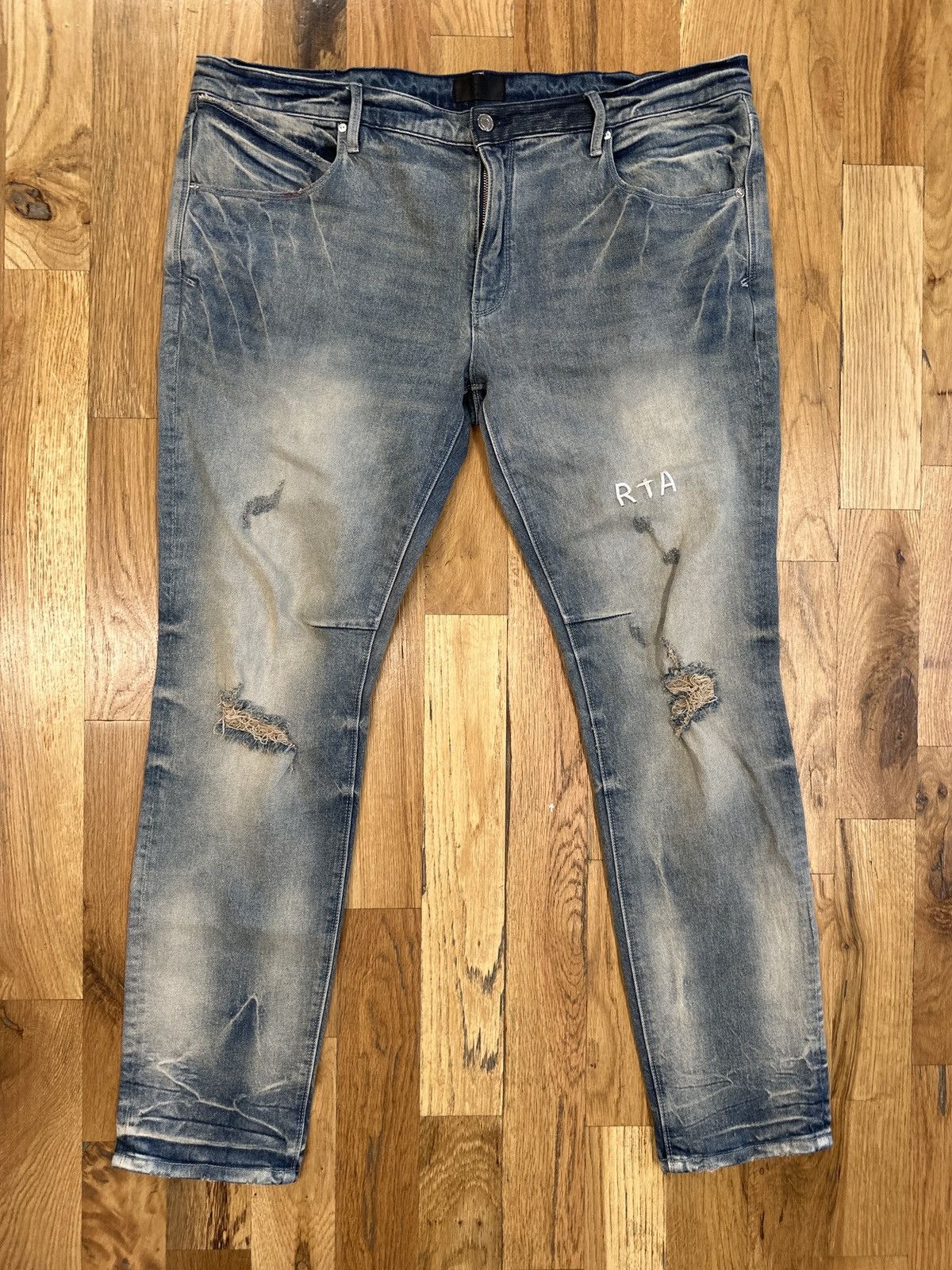 Rta RTA Small White Spell Blue Denim Jeans Size 40 Size US 40 / EU 56 - 1 Thumbnail