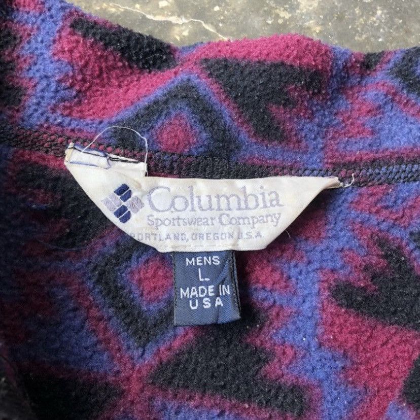 Columbia Vintage Columbia Aztec Purple Abstrack Fleece Jacket - L Size US L / EU 52-54 / 3 - 3 Thumbnail