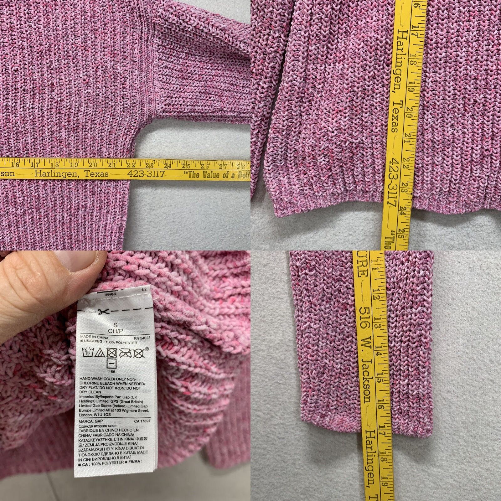 Gap The GAP Women's Small Pink Chunky Knit Sweater Pullover Oversized Size S / US 4 / IT 40 - 8 Thumbnail