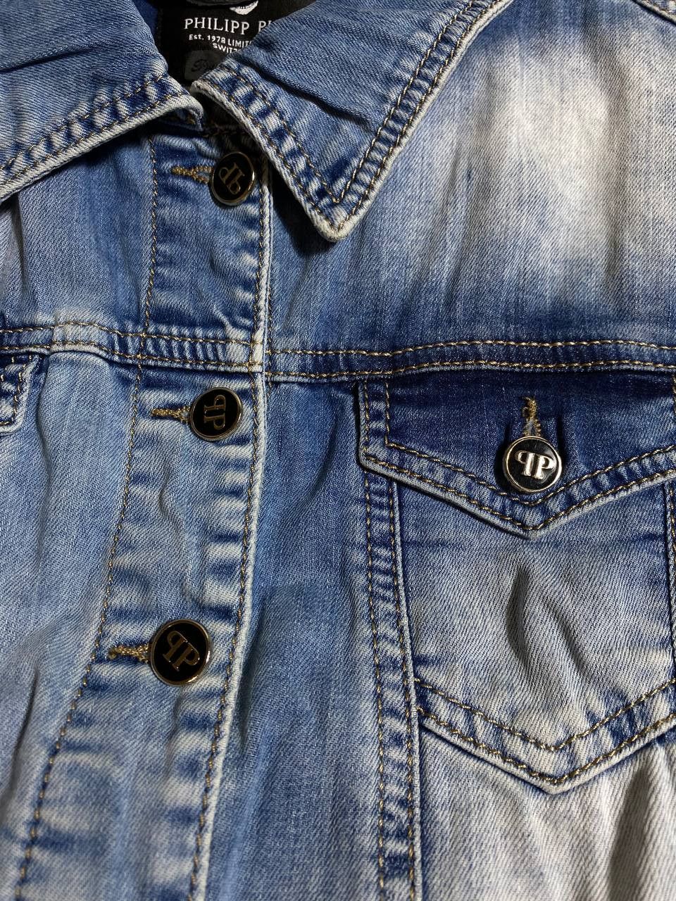 Philipp Plein × Vintage 🔥RARE🔥 PHILIPP PLEIN VINTAGE BASIC DENIM JACKET Size US M / EU 48-50 / 2 - 8 Thumbnail