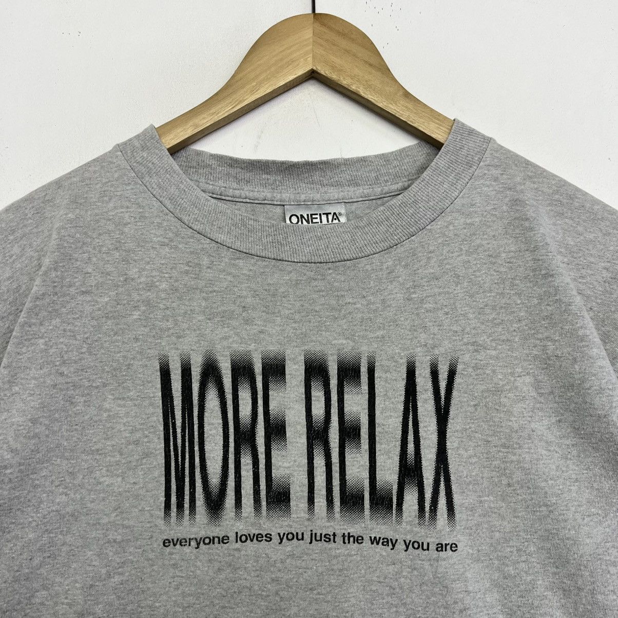 Vintage VINTAGE ONEITA MORE RELAX MOTION SPELLOUT TSHIRT Size US M / EU 48-50 / 2 - 2 Thumbnail