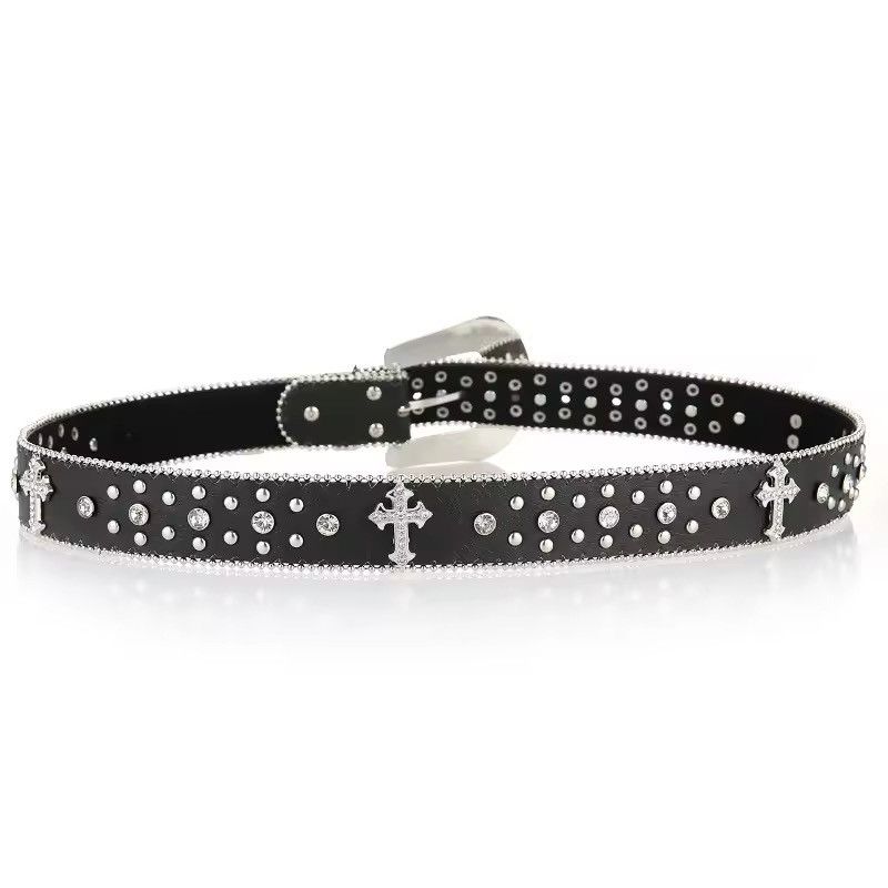 Japanese Brand Y2K Cross Rhinestone Belt Size ONE SIZE - 2 Thumbnail