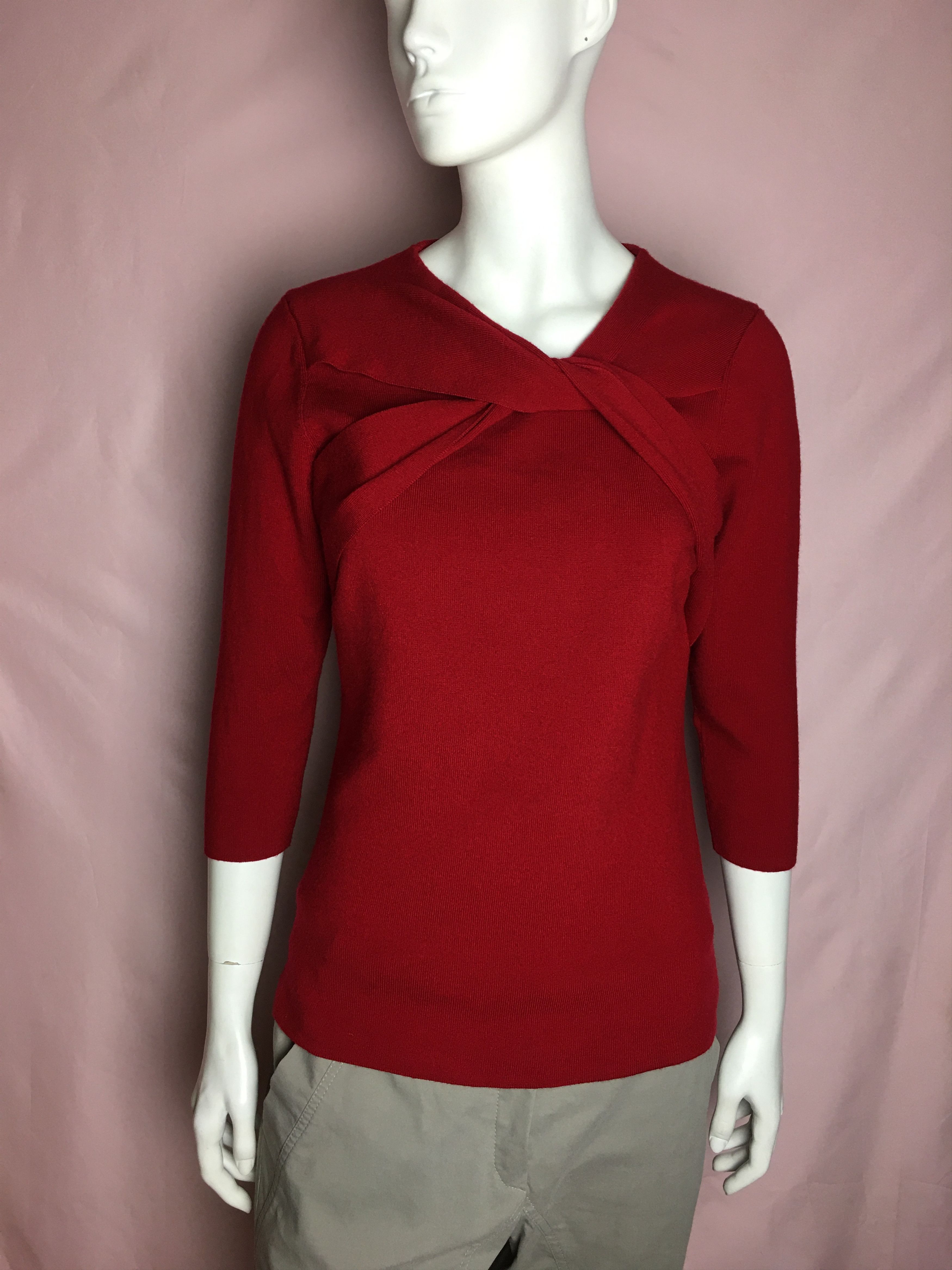 Other THE FOLD London 3/4 Sleeves Knit Red Top Sweater Size M Size M / US 6-8 / IT 42-44 - 1 Thumbnail