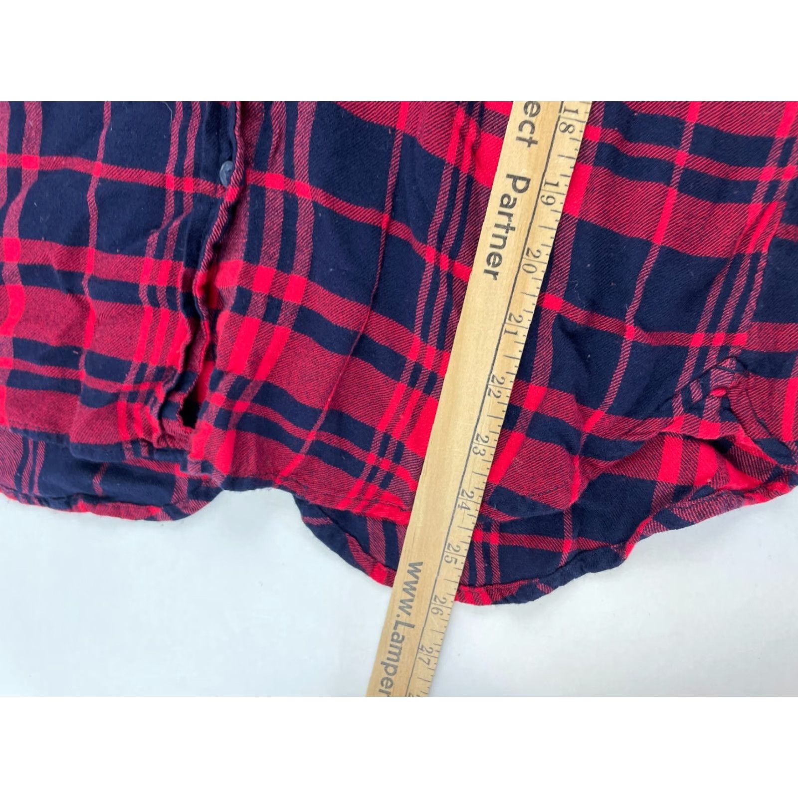 Lucky Brand Lucky Brand Shirt Women's S Red Navy Blue Plaid Button-Up Pocket Split Back Size S / US 4 / IT 40 - 7 Thumbnail