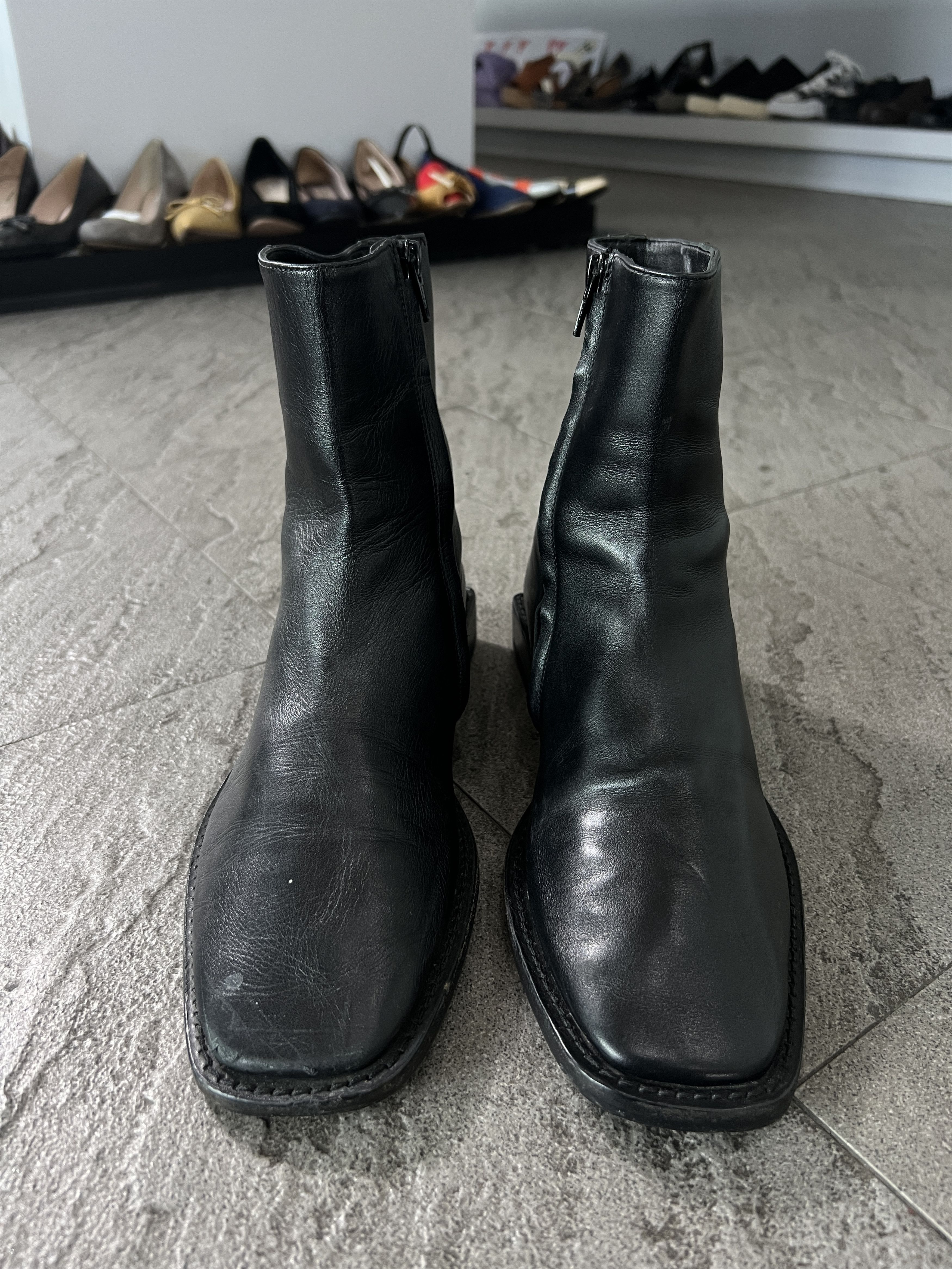 Balenciaga Balenciaga BB Heel Logo Leather Zip Ankle Boots 37.5 Size US 7.5 / IT 37.5 - 5 Thumbnail