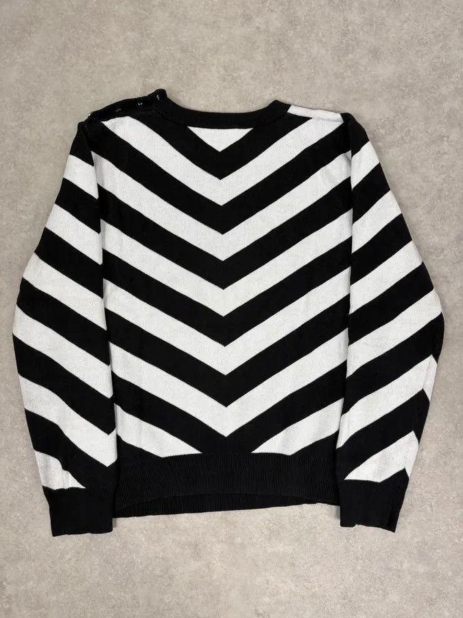 Balmain FW2015 Balmain Black & White Striped Sweater Size US L / EU 52-54 / 3 - 6 Thumbnail