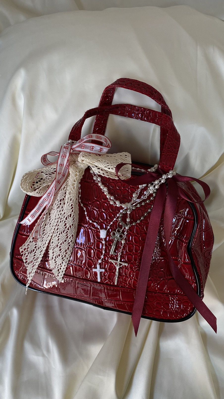 Vintage Vintage red coquette shoulder bag Size ONE SIZE - 2 Thumbnail