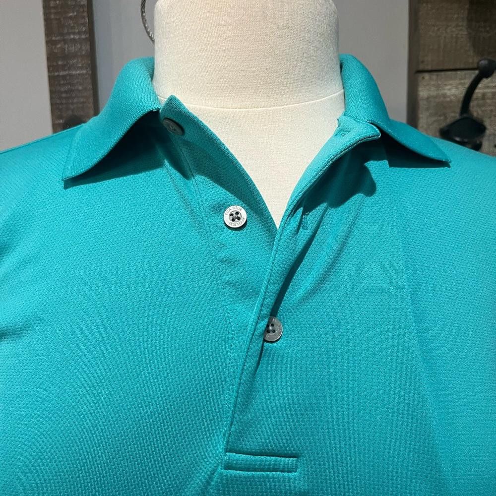 PGA Tour PGA TOUR AIRFLUX DRY Mens Solid Mesh Short Sleeve Polo Aqua Size US S / EU 44-46 / 1 - 2 Thumbnail