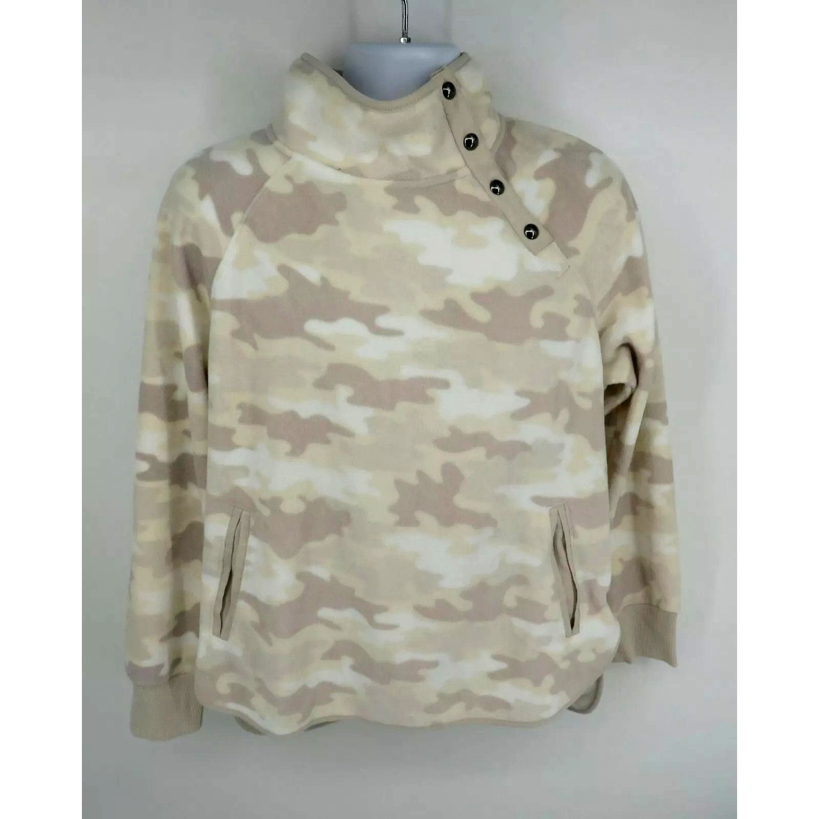 Other Green Tea Women's Camo Fleece Pullover Large Khaki NWT Size L / US 10 / IT 46 - 1 Thumbnail