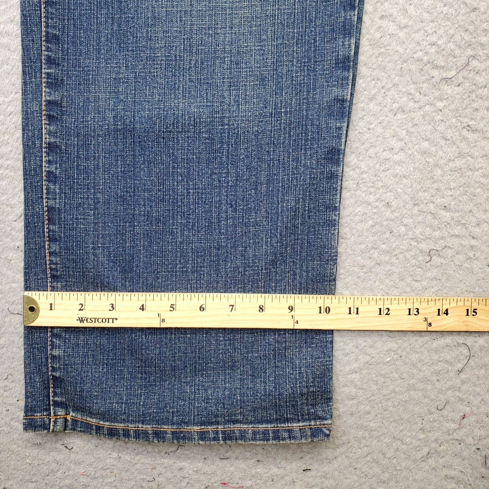 Denime Venezia Jeans Womens 26WP Blue Denim Straight 5-Pocket Petite Regular Size: 26WP Womens Color: Blue Grunge Style Low Waist Stretch Size 26" / US 2 / IT 38 - 5 Thumbnail