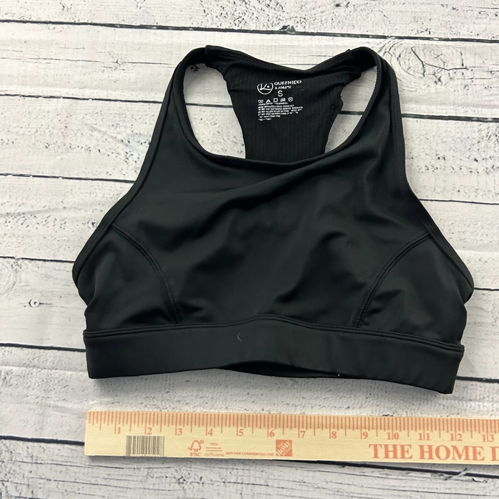 Vintage Queenieke Sports Bra Women’s Small Black Shirt Size ONE SIZE - 3 Thumbnail
