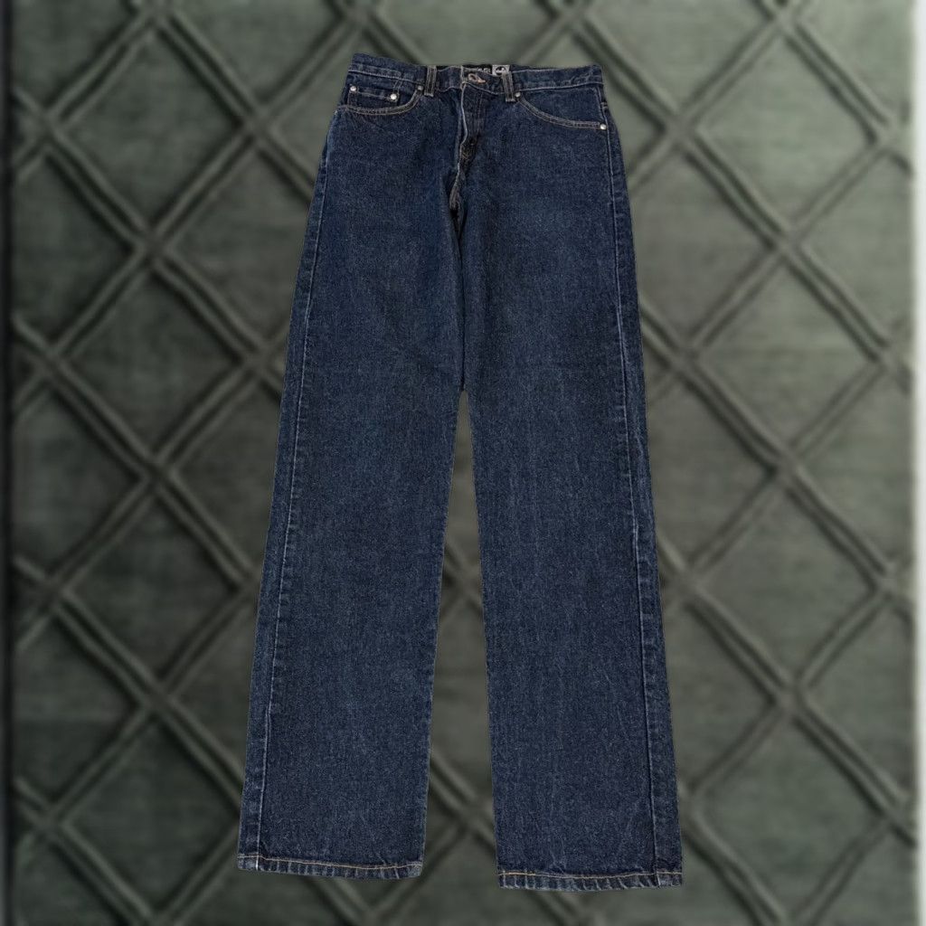 VINTAGE Levi’s Silver Tab Jeans Dark Wash Blue Denim 30x34 Unisex Adults Straight 1998 Mens Womens Boys Girls Metal Theme