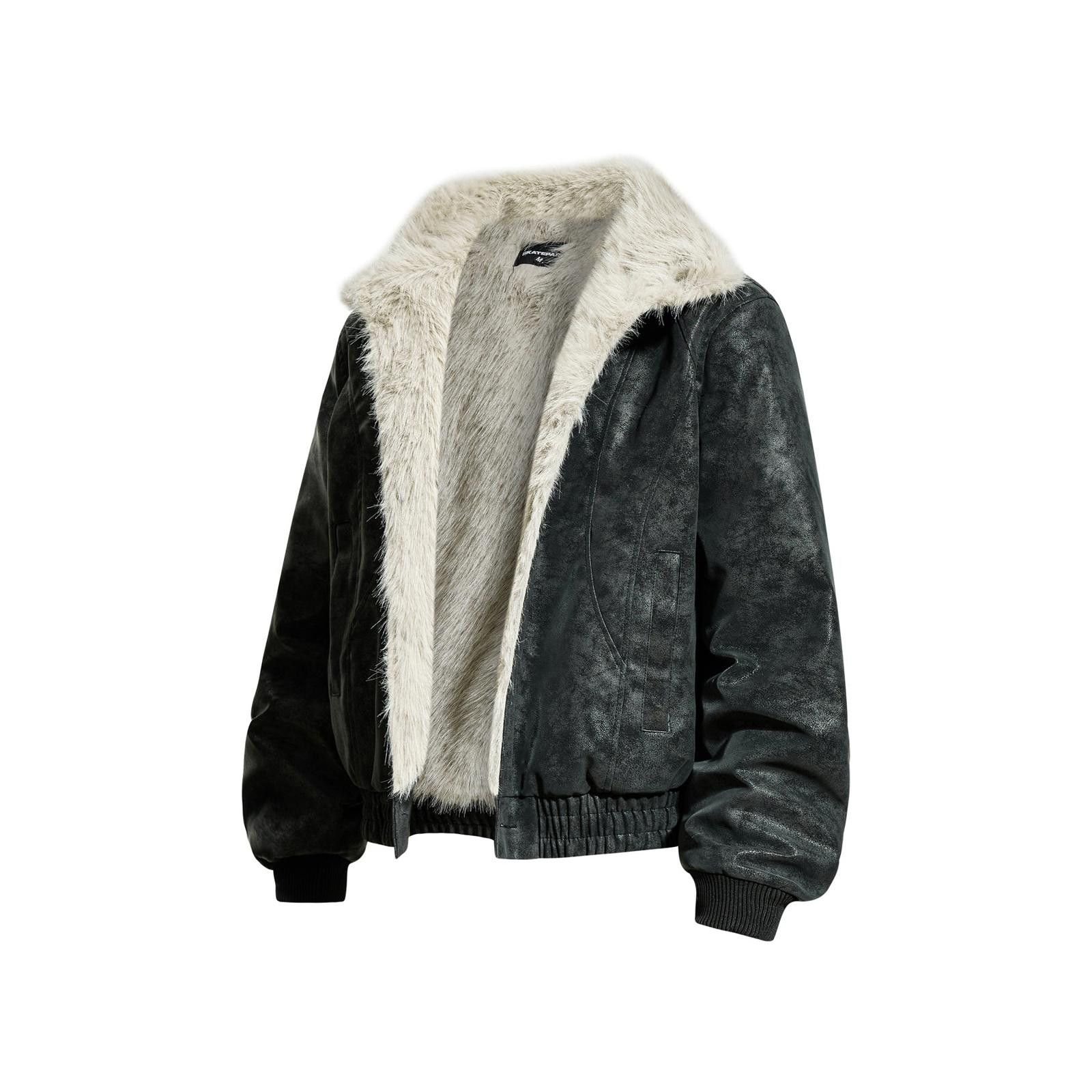 Japanese Brand Faux Fur Lined Bomber Jacket, Cozy Winter Outerwear Size US M / EU 48-50 / 2 - 2 Thumbnail
