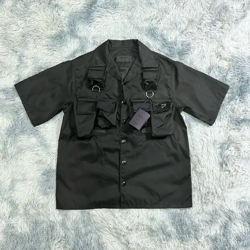 Prada Prada Black Men's Short Sleeve Shirt Size US S / EU 44-46 / 1 - 1 Thumbnail