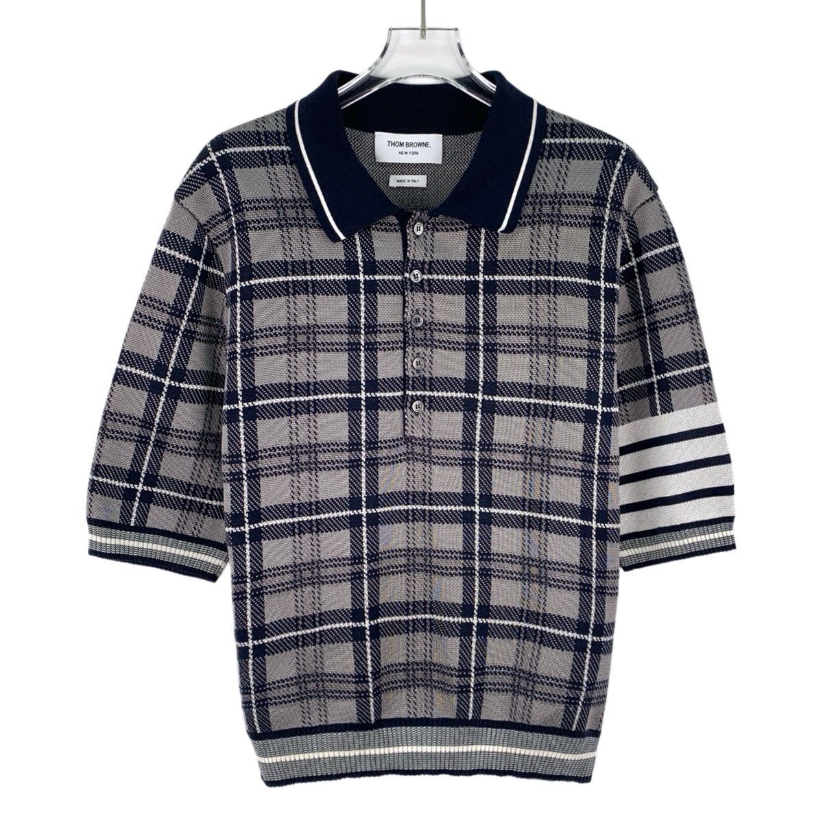 Thom Browne Thom Browne Plaid Silk Lapel Short Sleeve Polo Shirt K26WX Size US L / EU 52-54 / 3 - 1 Thumbnail