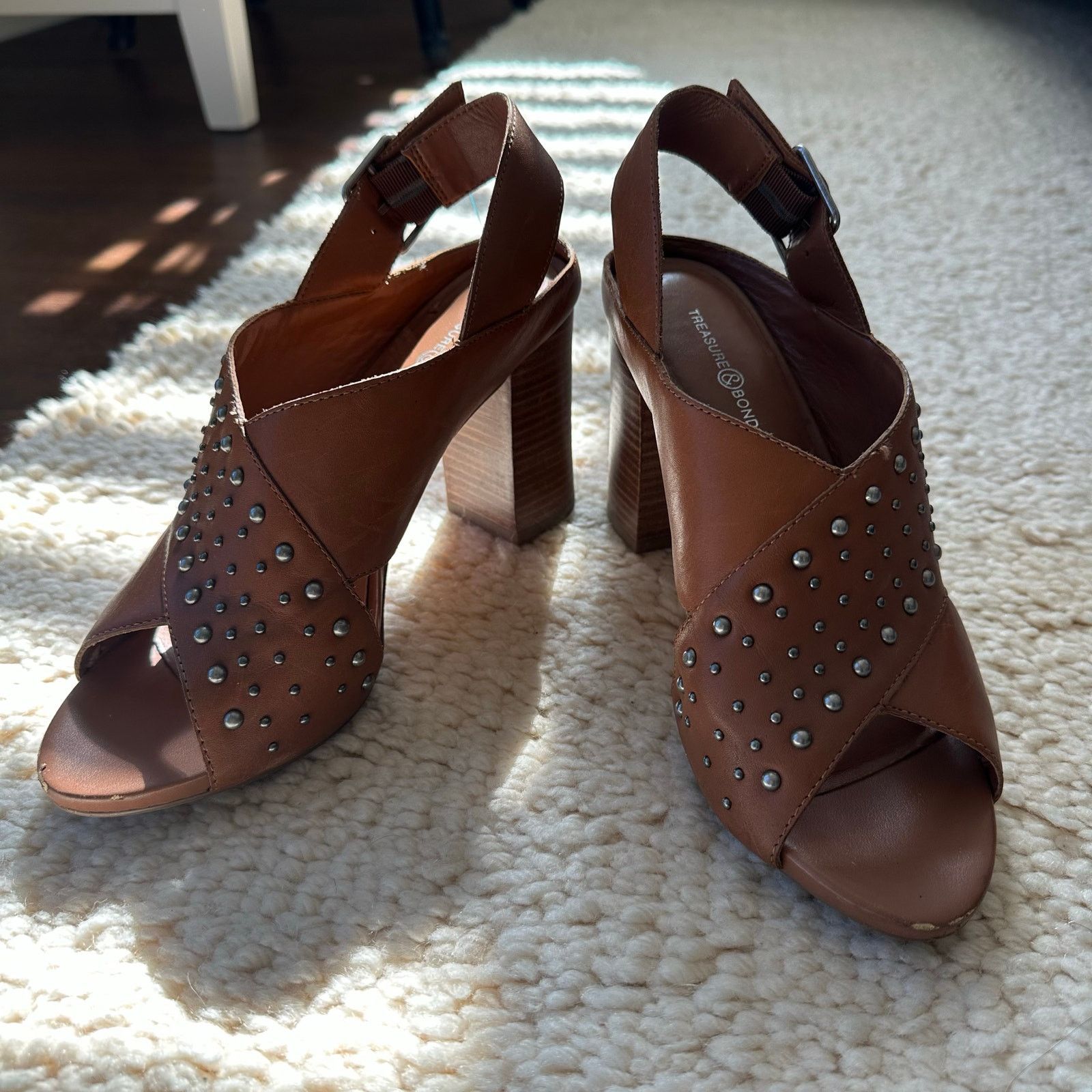 Treasure & Bond Treasure & Bond Heel Studded Sandal Chestnut Brown Size 8.5 Size US 8.5 / IT 38.5 - 2 Thumbnail