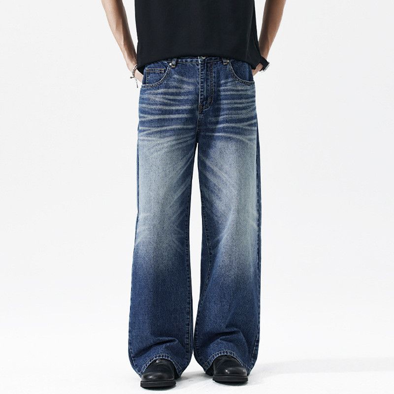 Japanese Brand Men's Washed Loose-Fit Straight Clean Fit Casual Jeans Size US 32 / EU 48 - 1 Thumbnail