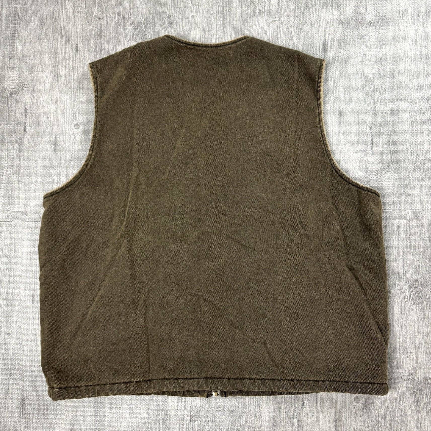 Vintage WOOLRICH Vest Mens SADDLE BROWN Cotton Insulated Sherpa Lined Full Zip XL Woolrich 16016 Woolrich Size US XL / EU 56 / 4 - 6 Thumbnail