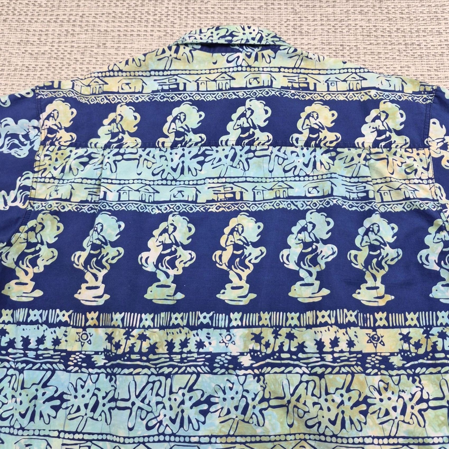 ALOHAS Rum Reggae Button Up Shirt Mens Medium Blue Hawaiian Aloha Short Sleeve Casual Shirt Size US M / EU 48-50 / 2 - 6 Thumbnail