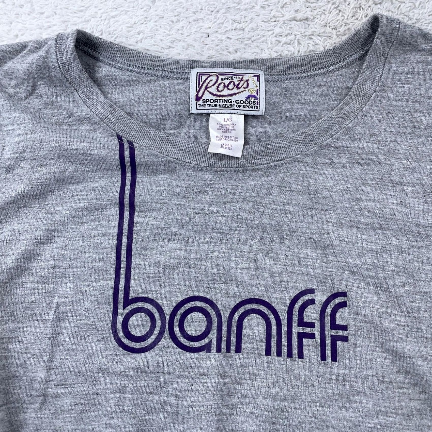 Roots Roots Shirt Womens Gray Banff Graphic Short Sleeve Travel Patriotic Moisture Wicking Lightweight Easy Care Classic/Fitted Sleeve Size S / US 4 / IT 40 - 2 Thumbnail