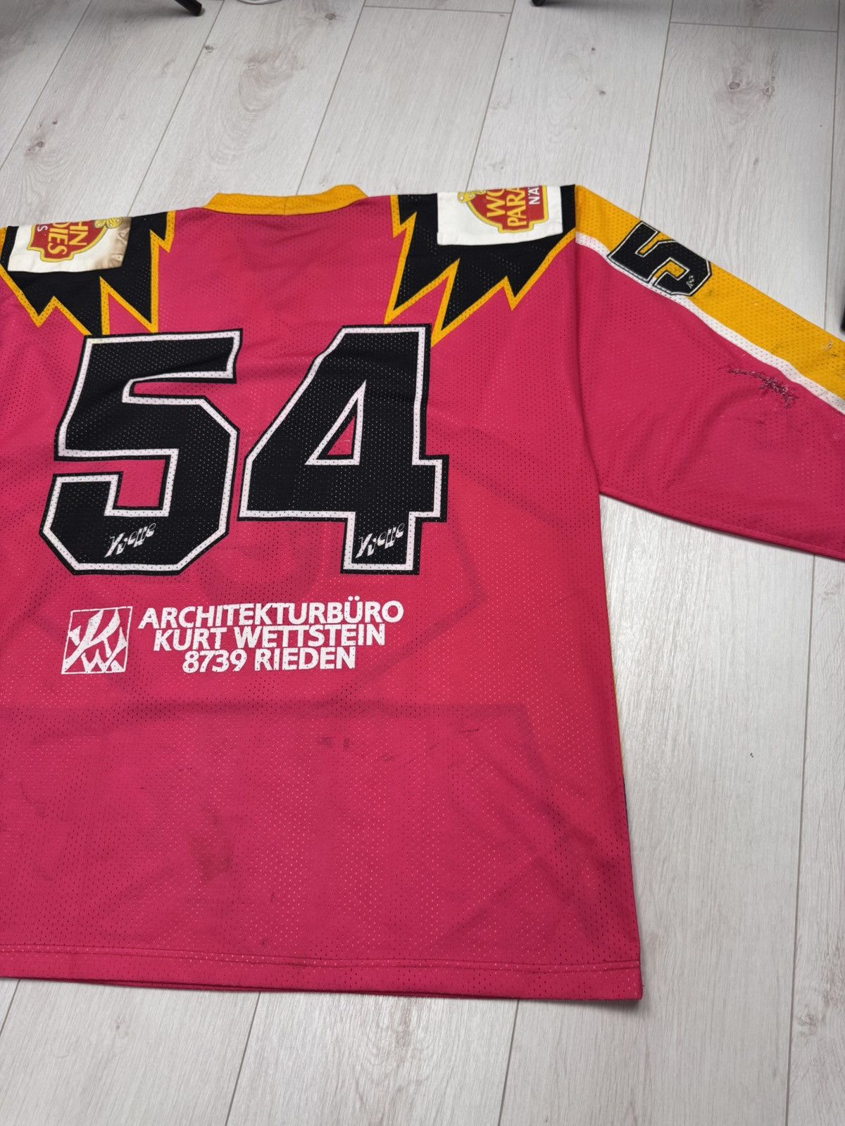 NHL MATCHWORN Rapperswil Jona Lakers Vintage Hockey Jersey 80s Size US XL / EU 56 / 4 - 16 Thumbnail