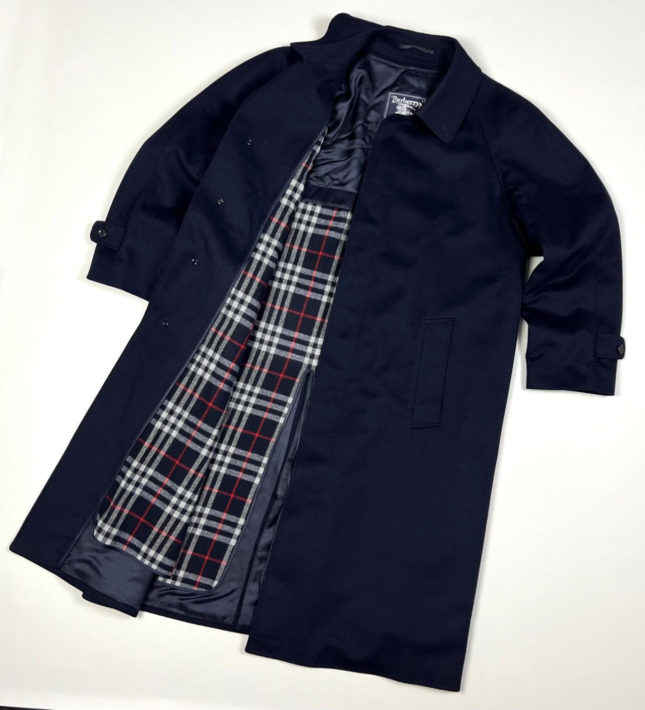 Burberry × Vintage Vintage Auth Men’s BURBERRYS Logo Wool Luxury Coat Jacket Size US M / EU 48-50 / 2 - 2 Thumbnail