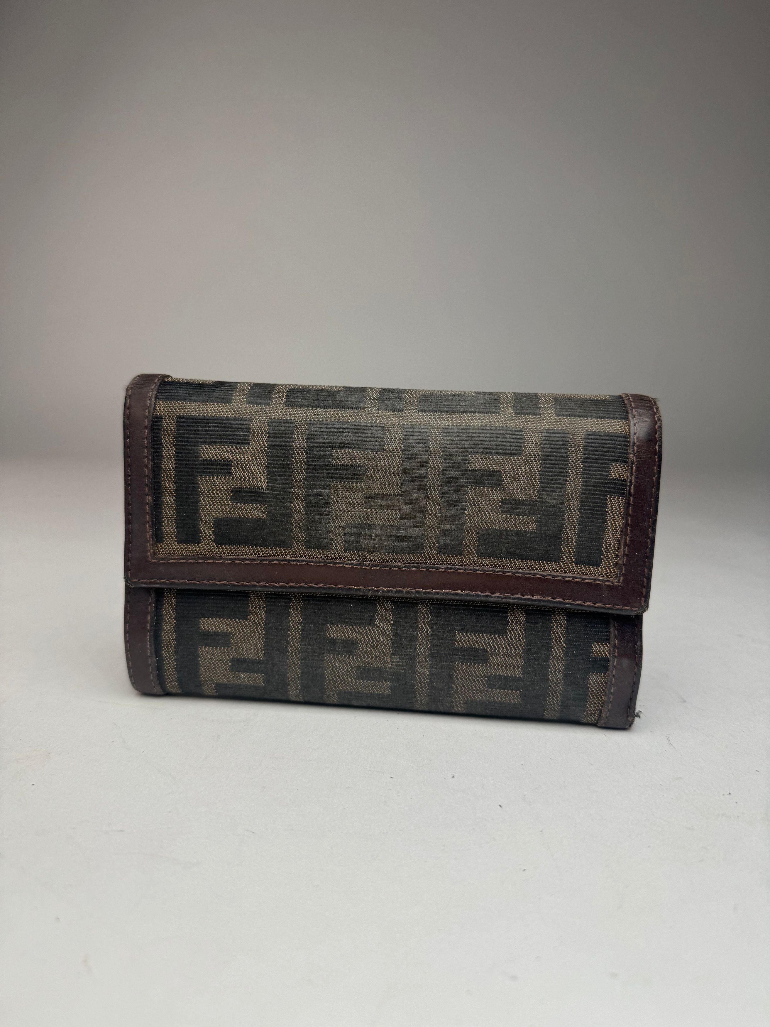 Fendi Vintage FF Monogram Leather Wallet Brown Size ONE SIZE - 1 Thumbnail