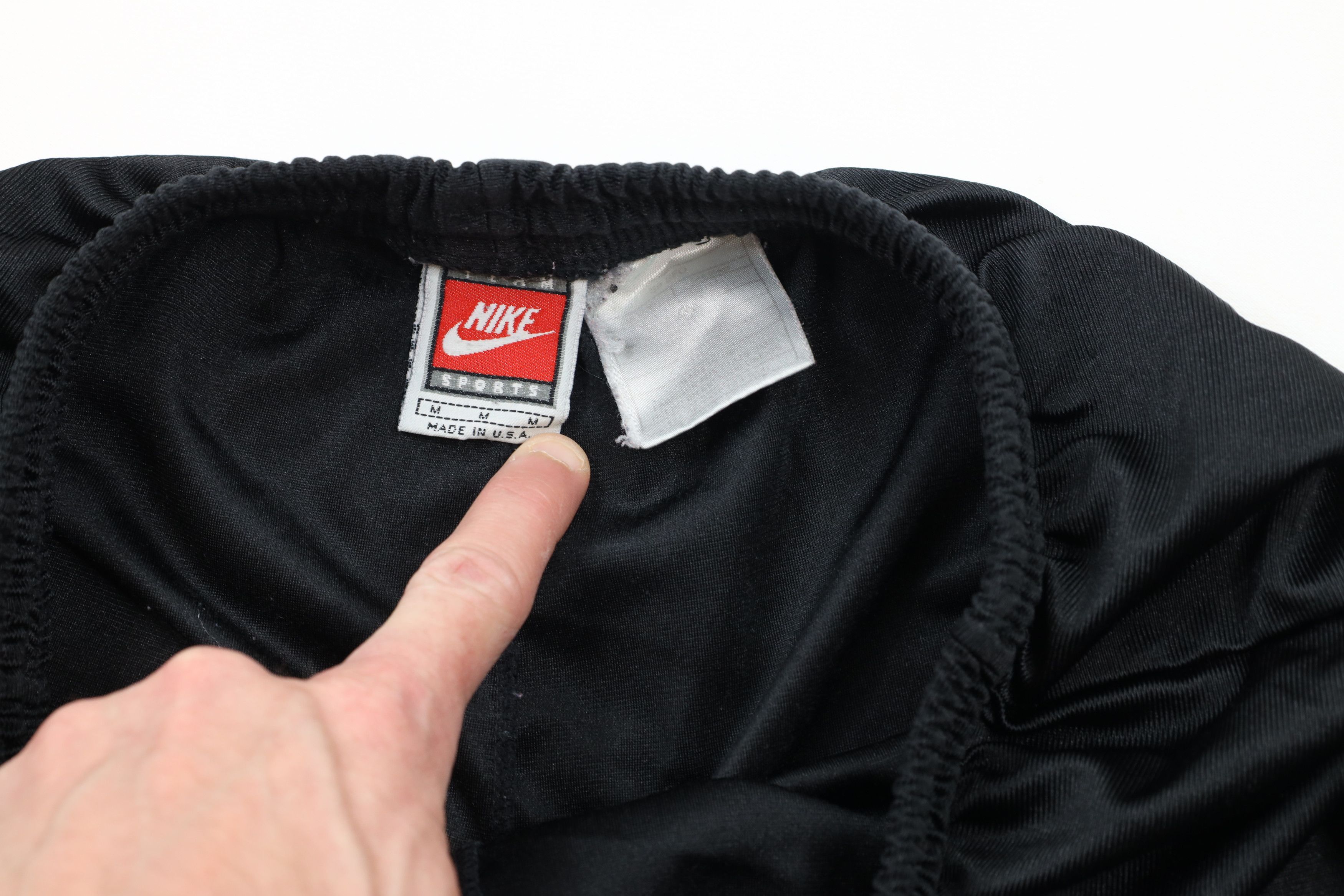Nike × Vintage Vintage 90s Nike Mini Swoosh Above Knee Shorts Black USA Size US 32 / EU 48 - 6 Thumbnail