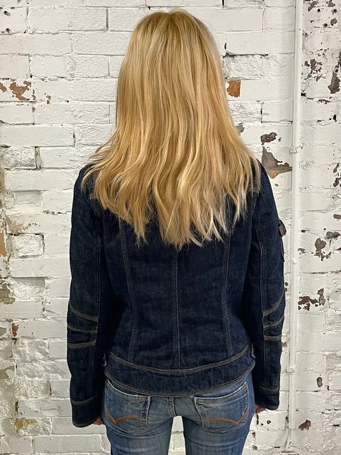 Moschino 2000s Moschino Cargo Navy Brut Denim Jacket Size M / US 6-8 / IT 42-44 - 3 Thumbnail