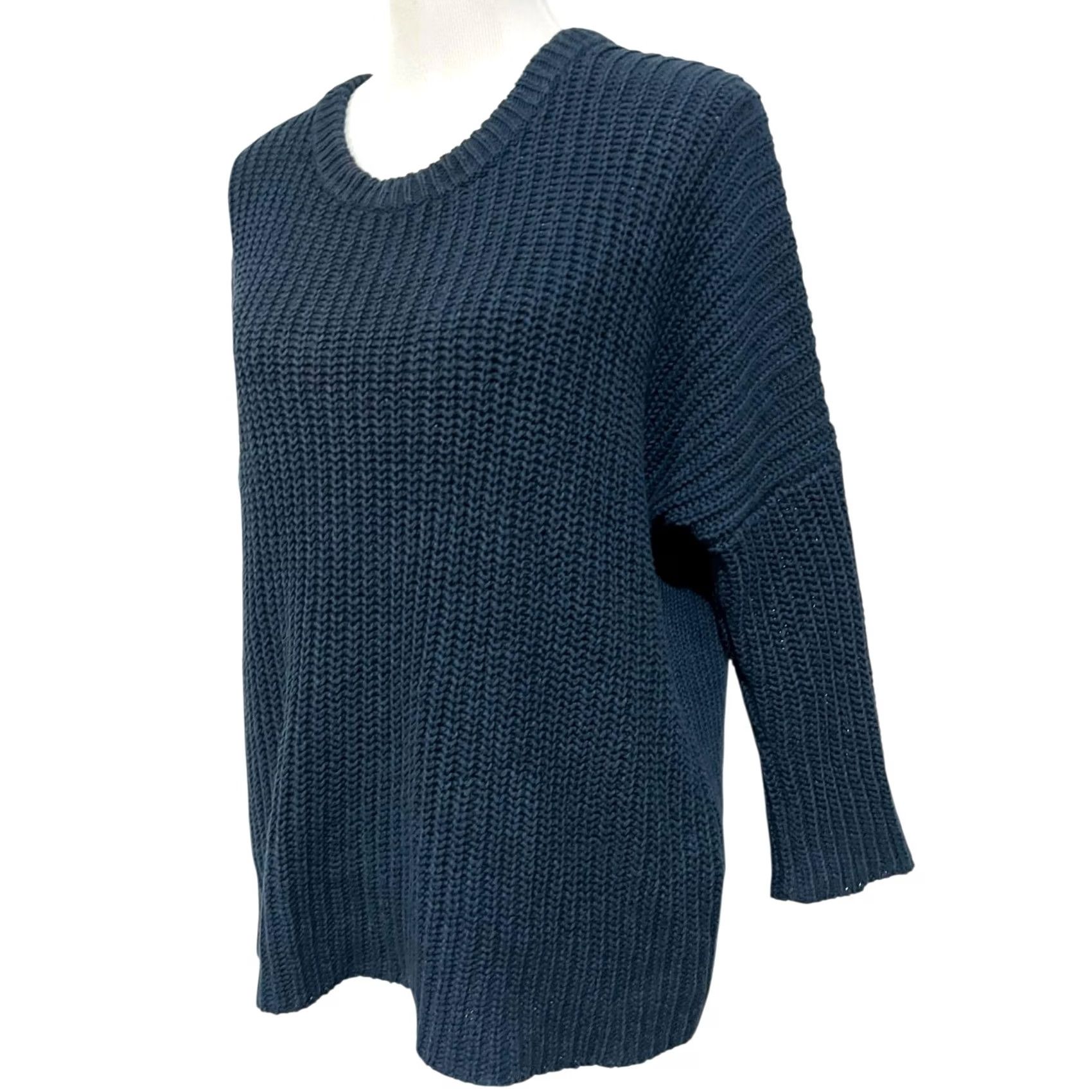 Madewell Madewell Ribbed Knit Pullover Sweater Linen Cotton Blue Women’s Medium Size S / US 4 / IT 40 - 3 Thumbnail