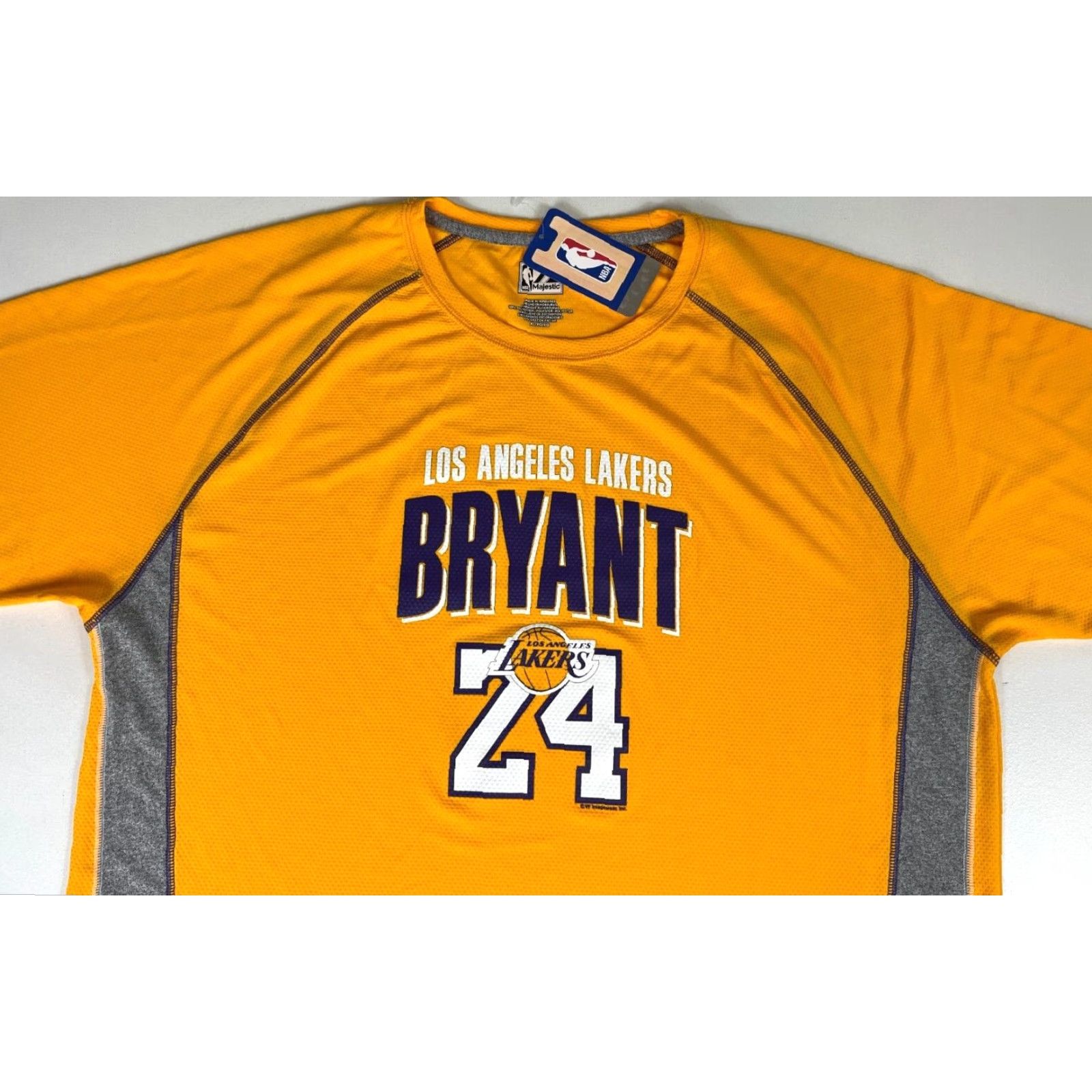 NBA Majestic Kobe Bryant Los Angeles Lakers #24 T-Shirt XL Yellow Men Sports Created 2013 80s-90s Theme Girls Mens Size US XL / EU 56 / 4 - 3 Thumbnail