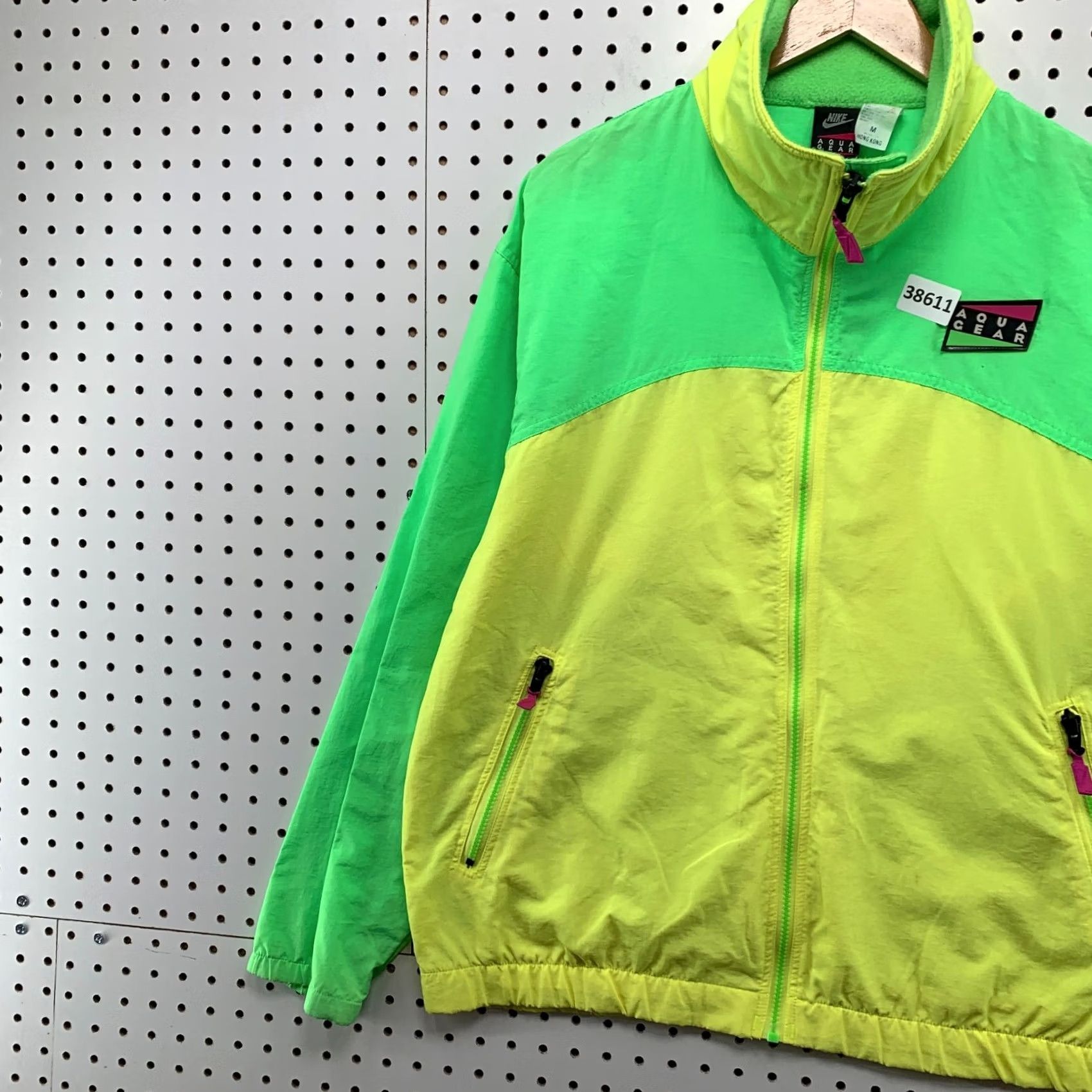 Nike Vintage NIKE Jacket Mens Medium Green Yellow 90s Aqua Gear Windbreaker Zip Size US M / EU 48-50 / 2 - 3 Thumbnail