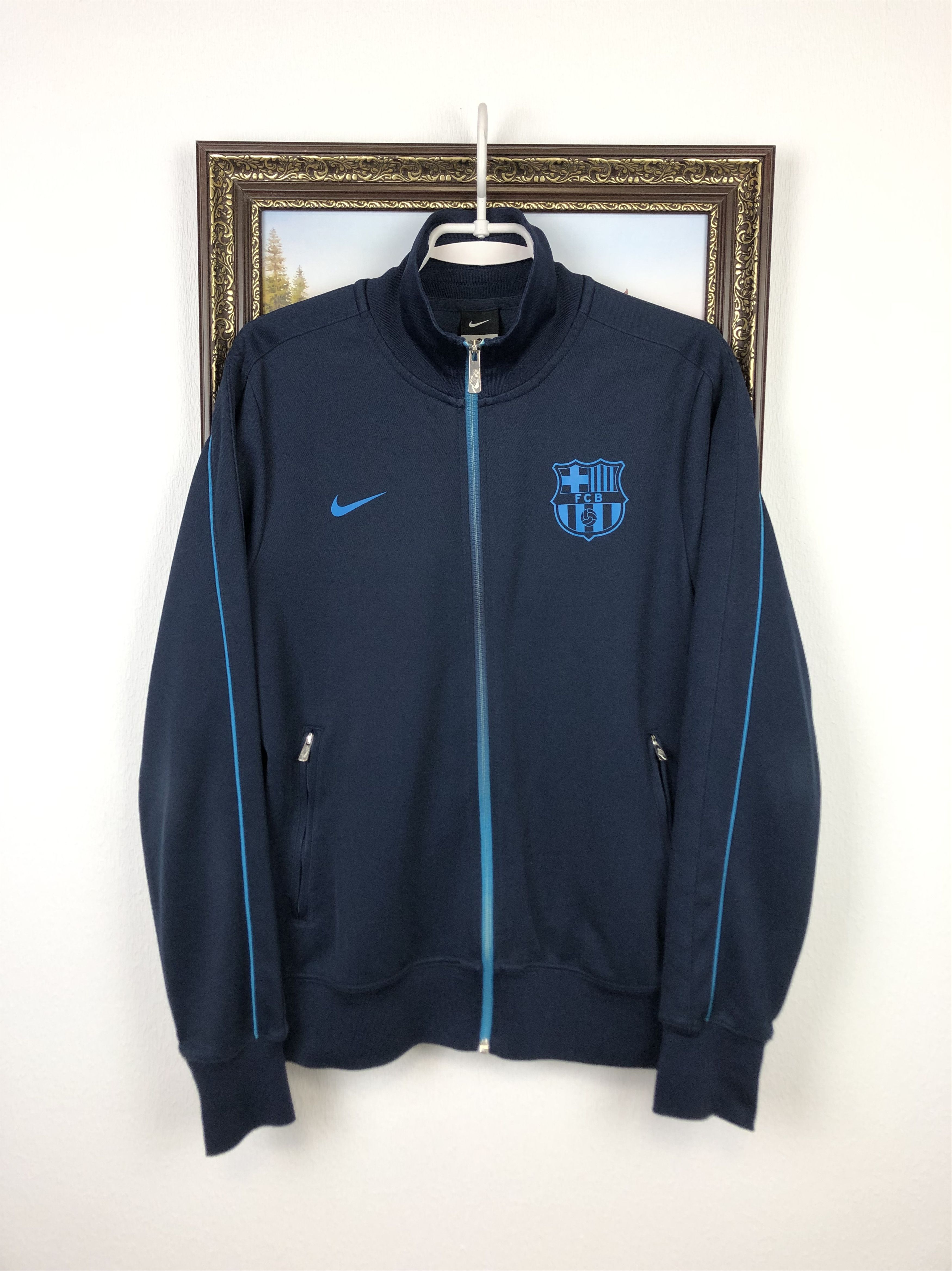 Nike FC Barcelona Football Jacket Soccer Track Top Mens