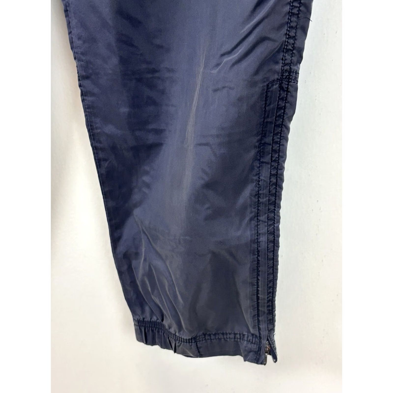 Nike VINTAGE Nike Track Pants Mens Medium Navy 90s Swoosh Ankle Zip Nylon Mens Pants Size US 31 - 4 Thumbnail