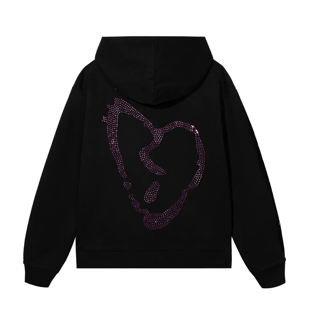 Revenge XXXTENTACION HEARTBREAK BEJEWELED HOODIE PURPLE SzXL