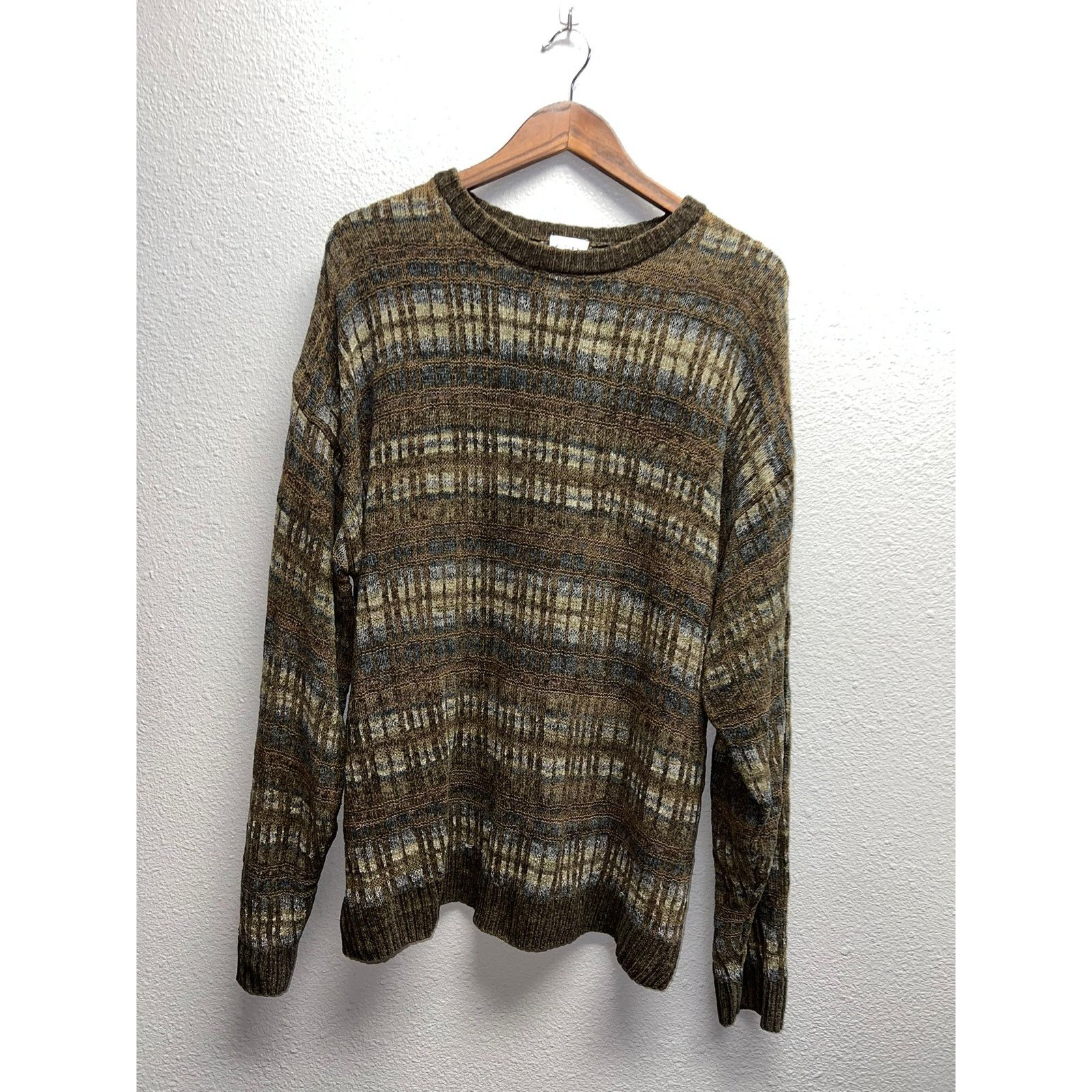 Geoffrey Beene SILK BLEND pullover sweater brown men's XL factory business casual