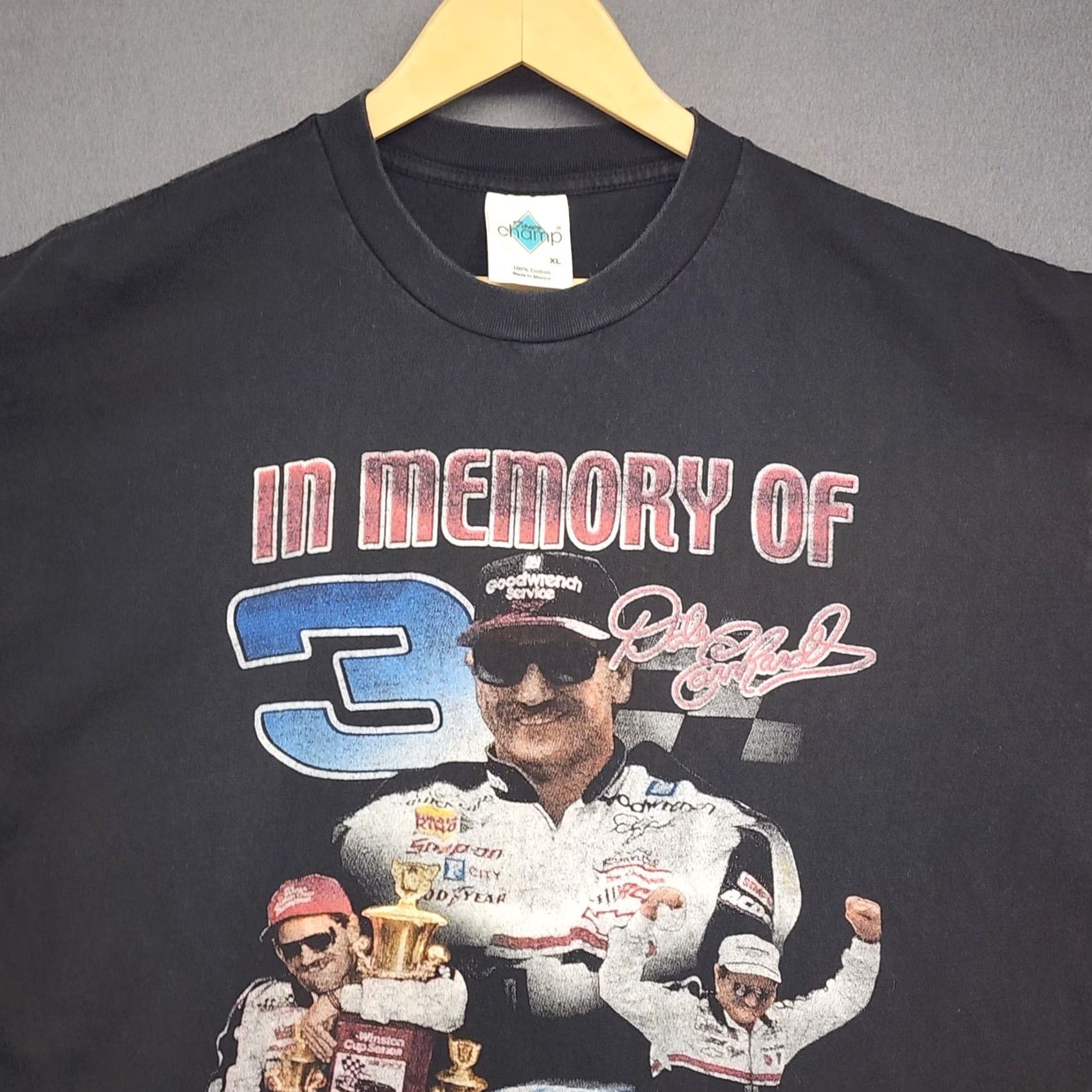 Vintage Dale Earnhardt Sr #3 Memorial T Shirt 2001 NASCAR In Memory Racing Black Tee Men XL Regular Mens Men Black Tee Size US XL / EU 56 / 4 - 4 Thumbnail