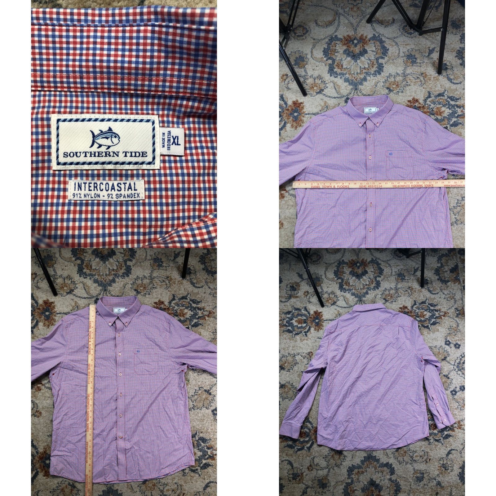 Southern Tide Southern Tide Shirt Mens XL Red Blue Check Intercoastal Long Sleeve Button Down Size US XL / EU 56 / 4 - 8 Thumbnail