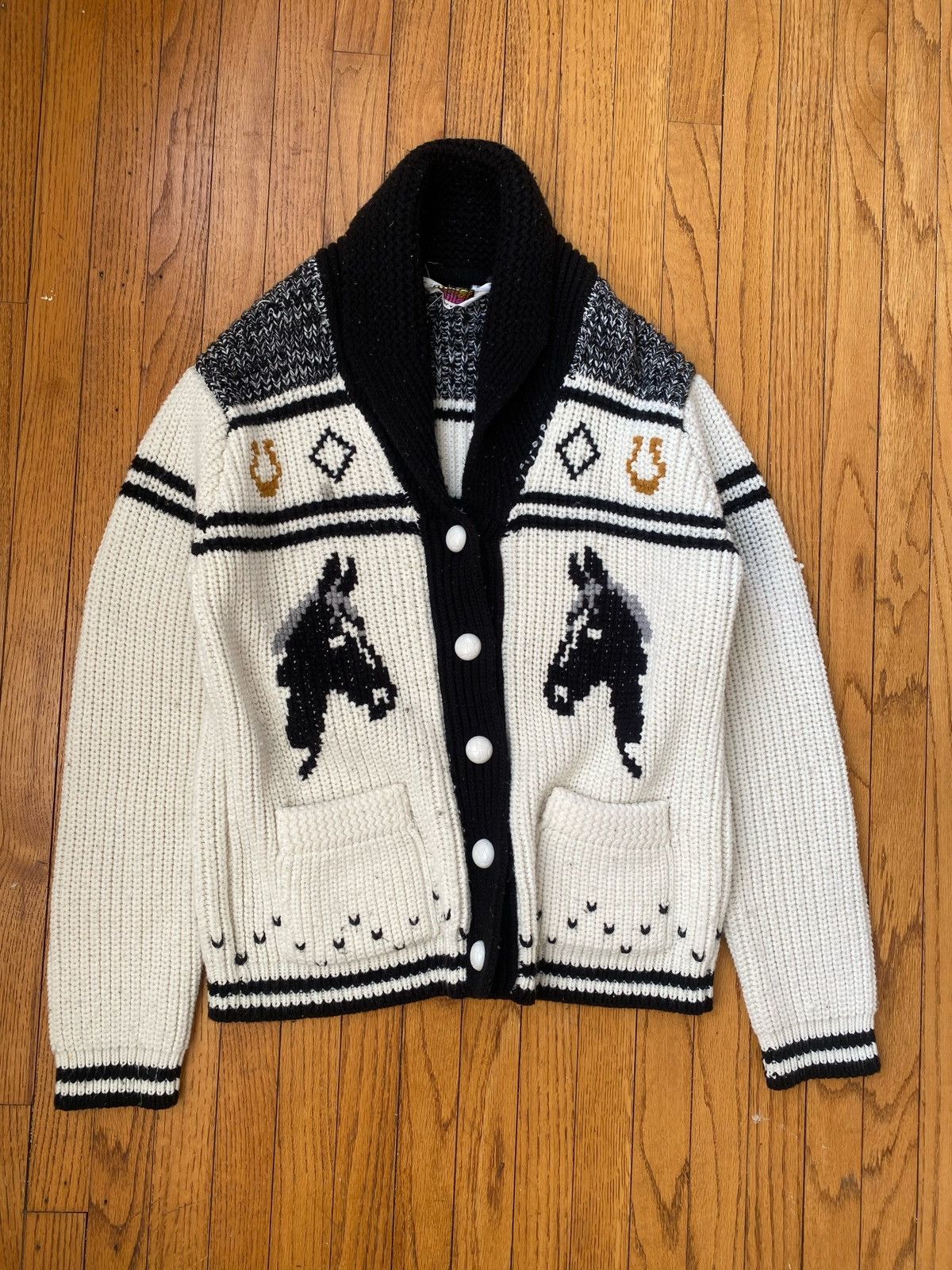 Vintage Vintage 1980s Horse Nature Cowichan Sweater Size US M / EU 48-50 / 2 - 1 Thumbnail