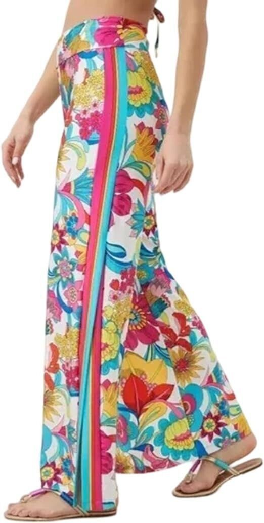 Trina Turk Trina Turk Fontaine Swim Cover Up Pant Floral ( L ) Size 36" / US 14 / IT 50 - 2 Thumbnail