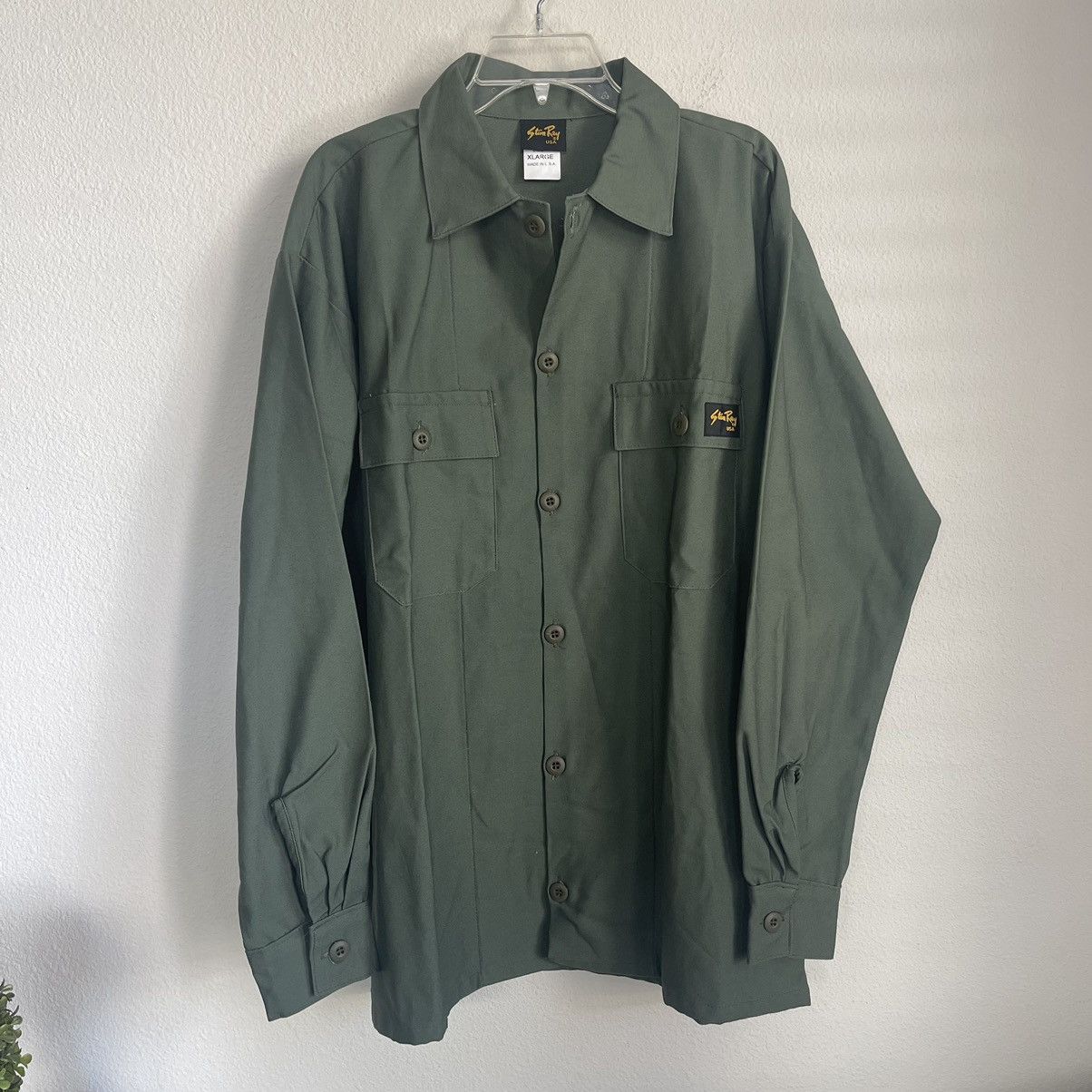 Stan Ray Stan Ray CPO Olive Green Button Down Double Pocket Shirt Size US XL / EU 56 / 4 - 2 Thumbnail