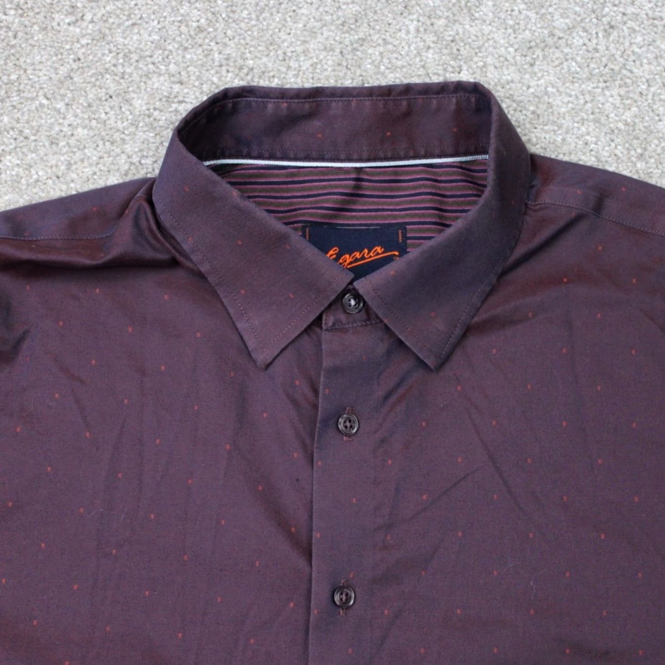 Egara Egara Shirt Mens 2XL XXL Red Geometric Slim Fit Stretch Non-Iron Long Sleeve Shirt Size US XXL / EU 58 / 5 - 4 Thumbnail