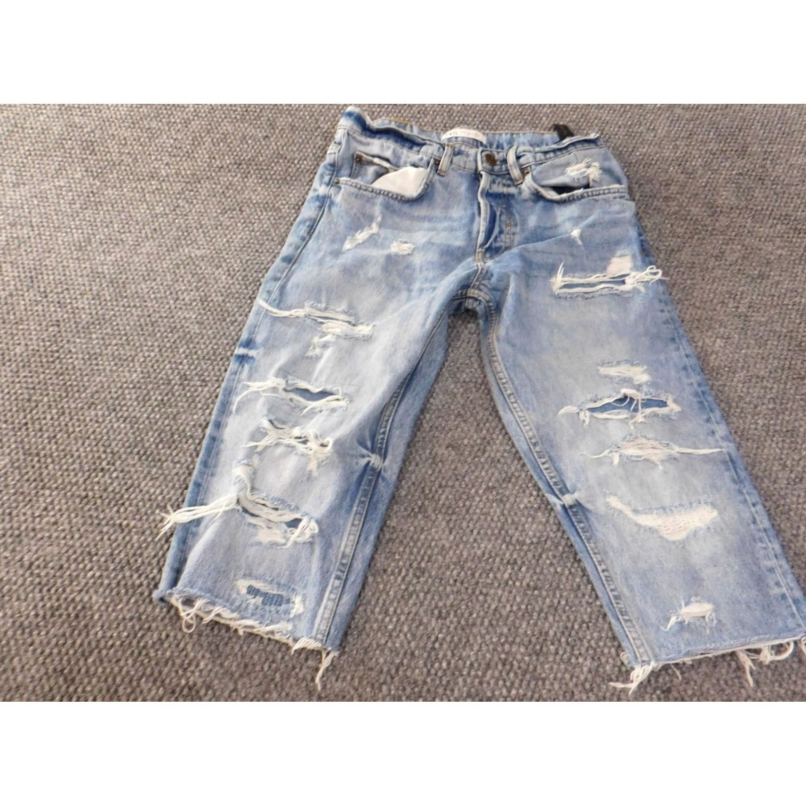 Zara Zara Denim Shorts Men 30 Blue Distressed Light Wash Casual Size US 30 / EU 46 - 3 Thumbnail