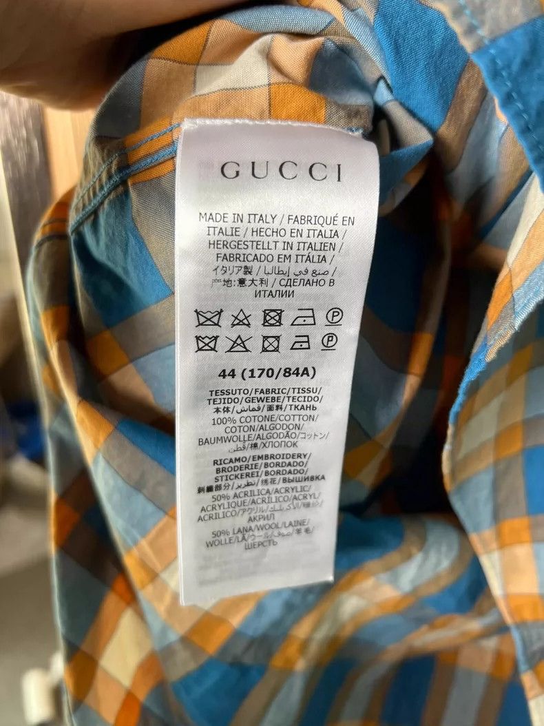 Gucci Gucci Insect embroidered plaid shirt 2504-Nextarrow Size US S / EU 44-46 / 1 - 4 Thumbnail