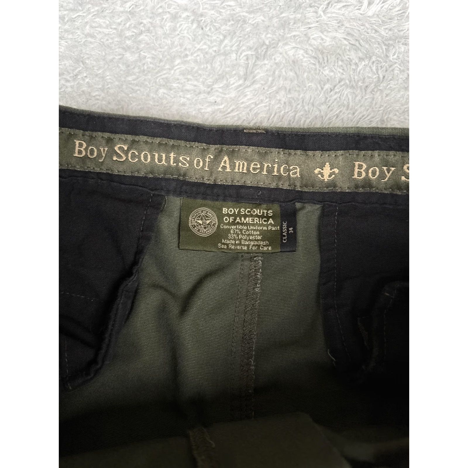 Vintage Boy Scouts Of America Pants Mens 34x25 Green Cargo Convertible Uniform Hiking Size US 34 / EU 50 - 6 Thumbnail