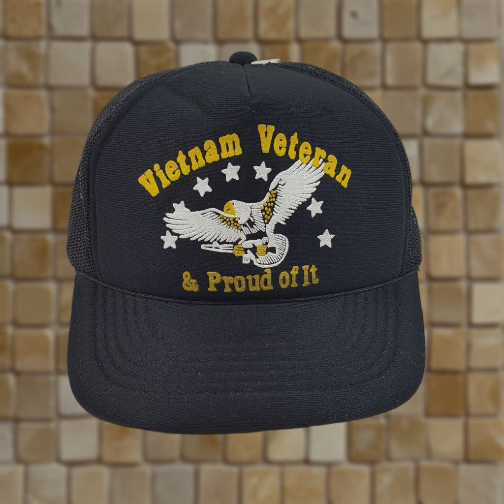 Vintage VINTAGE US ARMY Trucker Hat - Military Eagle Foam Adjustable Cap - One Size - Black - 90s/00s Era - Mens Size ONE SIZE - 1 Thumbnail